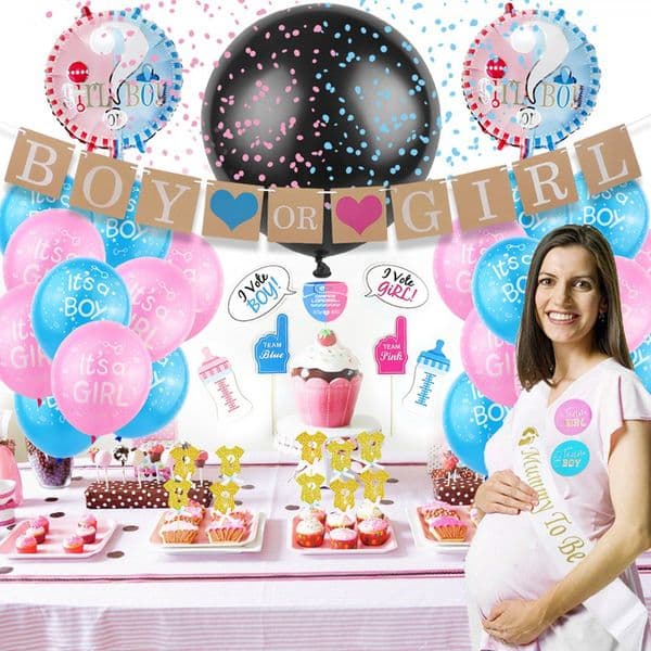 Partys Decorations Balloon Baby Gender Secret Party Decor Boy or Girl Balloons Supplies Air Ball globes 0150