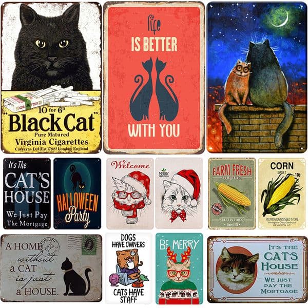 Cool Cat Plaque Metal Vintage Tin Sign Pin Up Shabby Chic Decor Metal Signs Vintage Bar Decoration Metal Poster Pub Plate