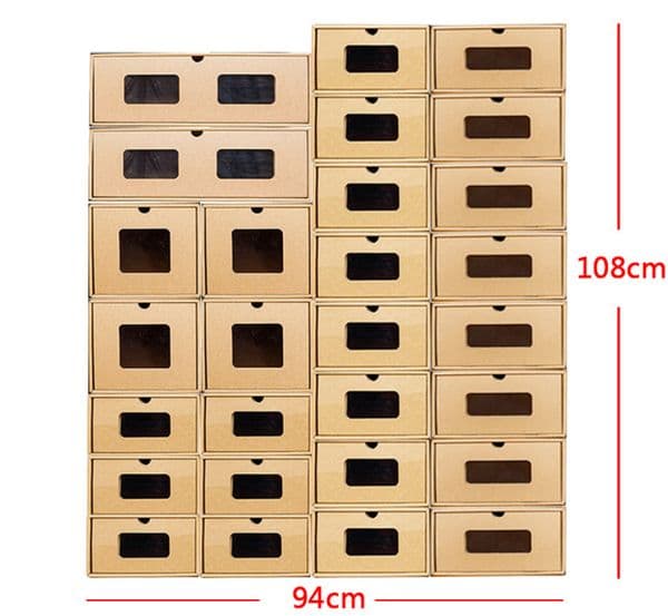 The latest 35X24X14CM folding perspective shoe storage box, multi-functional and large-capacity, a variety of styles to choose from, support customization