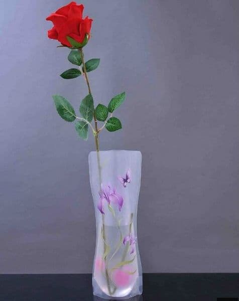 50pcs Creative Clear PVC Plastic Vases Water Bag Eco-friendly Foldable Flower Vase Reusable Home Wedding Party Decoration RH3642