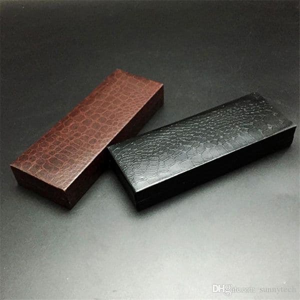 Business pen pacakging paper box black flip pen box spot imitation PU gift paper box