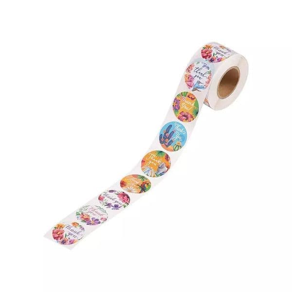 2021 8 Style Floral Thank You Stickers Round Animal seal label handmade scrapbooking Envelope stationery sticker 1inch fast ship