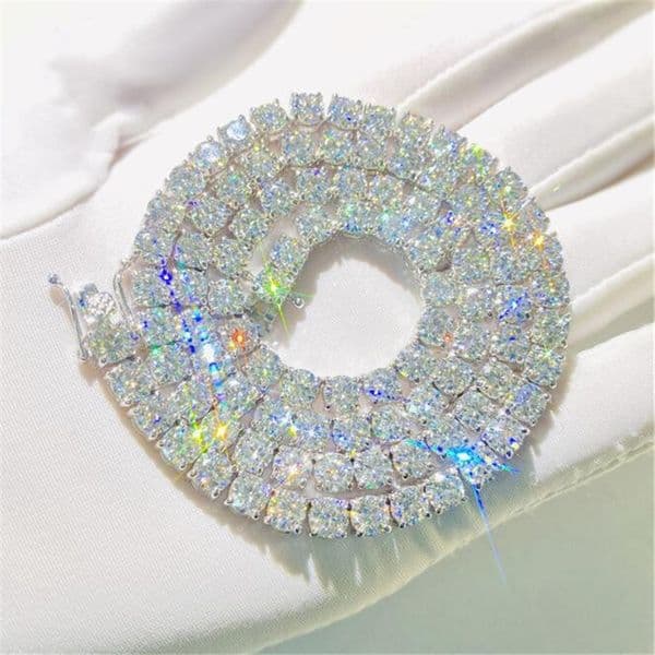 jewelry Brand Hip Hop Chains Luxury Jewelry k Rose Gold Fill MM MM MM Round Cut White Topaz CZ Diamond Tennies Chain Party Women Pendant Necklace For