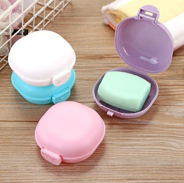 Plastic Travel Soap Box with Lid Bathroom Macaroon Soap Box Portable Soap Holder 5 Colors #353