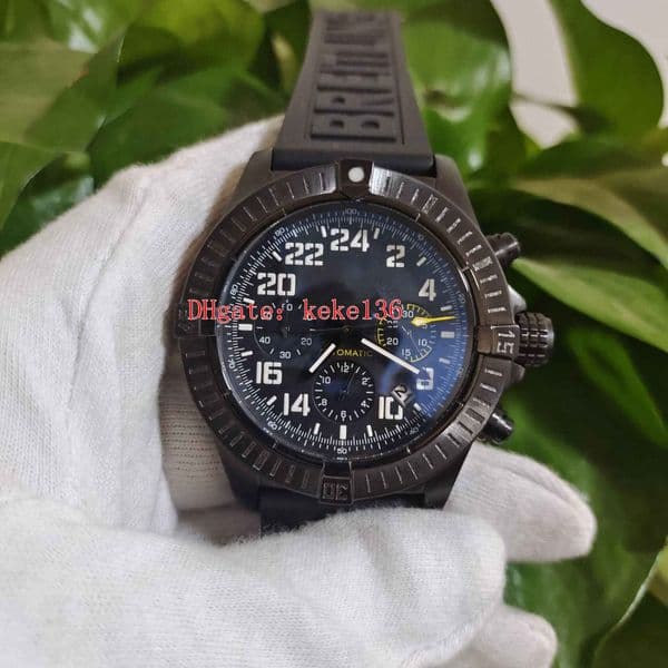 Excellent High quality Wristwatches men Watches XB1210E41B1S1 50mm Black Dial VK Quartz Chronograph Working Natural rubber strap Mens Watch