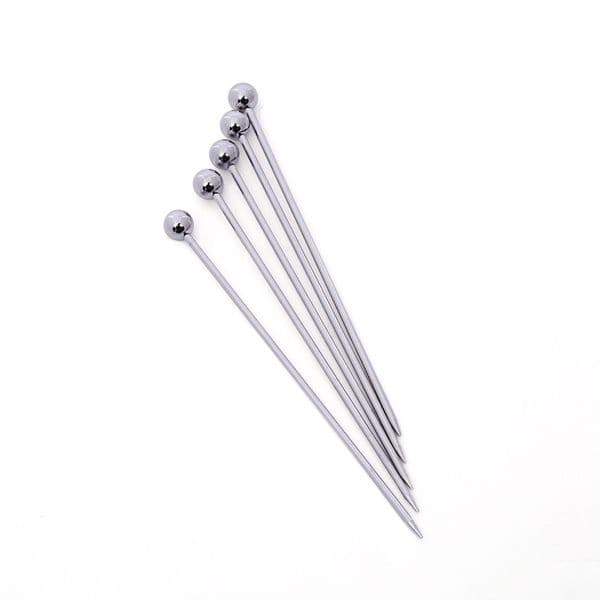 NewMetal Fruit Stick Stainless Steel Cocktail Pick Tools Reusable Silver Cocktails Drink Picks 4.3 Inches 11cm kitchen Bar Party Tool DH9466