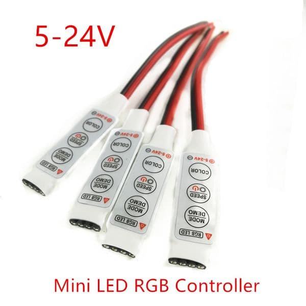 DC 5V-12V-24V 12A 3Keys Mini LED RGB Controller Dimmer Driver For RGBS 5050/3528/2835/5730/5630/3014 SMD LEDs Strip Lights
