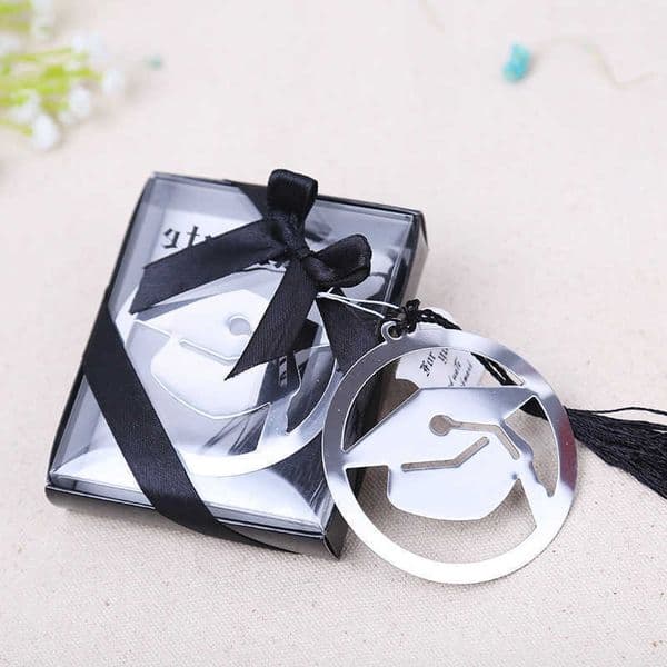 Graduation Cap Metal Bookmark With Elegant Black Tassel Party Souvenirs Graduate Party Faovr Gifts For Guest Marcador