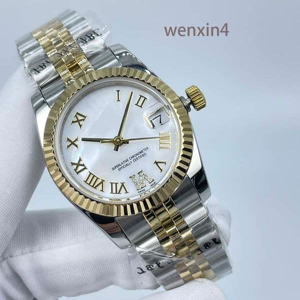 Classic Women's Watch Stainless Steel Precision Automatic Stainless Steel Strap Waterproof 31mm tooth ring Rome