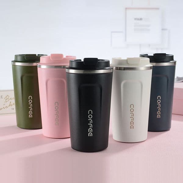 Insulated Travel Coffee Mug Double Wall Water Bottle Vacuum Stainless Steel Coffee Cup Tumbler with Spill Proof Lid for Hot and Ice Beverages 12 oz