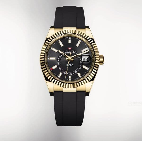 Sport Watch Men's automatic nical movement 42mm fashion classic casual small circle 24 hours rotating rubber strap waterproof folding buckle designer watch