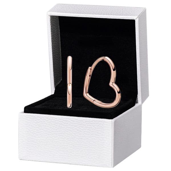 Rose gold Heart Hoop Earrings Authentic 925 Sterling Silver designer Earrings Women Wedding Party Jewelry earrings with Luxurious Retail Box Set
