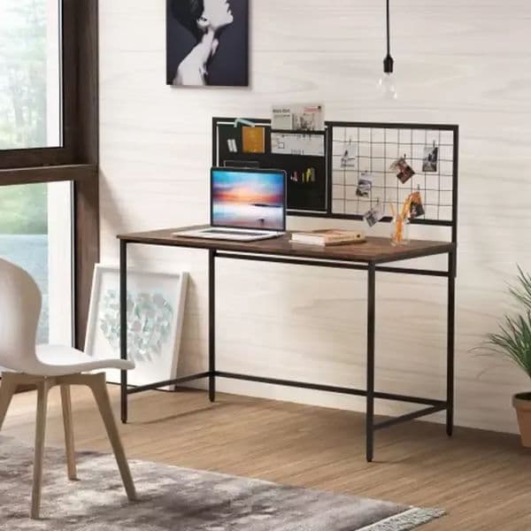 Walker Edison Industrial Mesh Wood Laptop Computer Writing Desk Home Office Workstation Small 2022