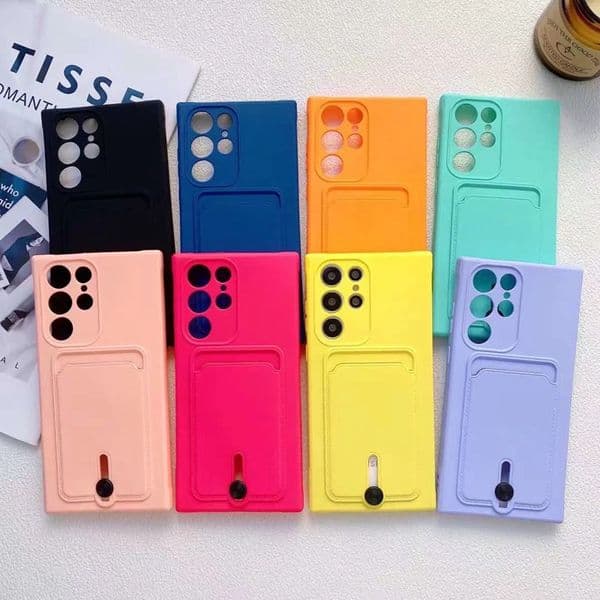 S25 Ultra Cards Pocket 2Gen Soft TPU Cases For Samsung A17 A07 A16 A06 A36 A56 A54 S24 FE A55 A35 S23 S22 Plus A13 A33 A53 Skin Feel Credit ID Card Slot Fine