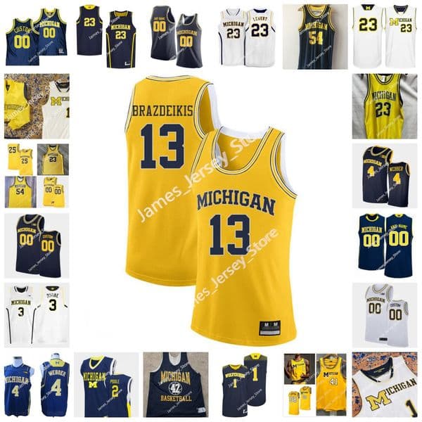 NCAA Michigan Wolverines Basketball Jersey KEATON CARATTINI JACK WHITE TYLER FULLMAN AHMAD HARAJLI WALKER CLEVELAND TREVOR KILINSKI CHASE ALLEN CONNOR O'HALLORAN