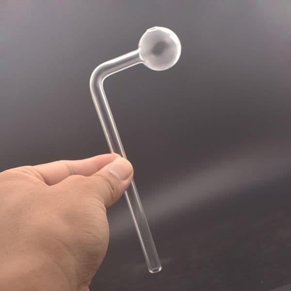 wholesale thick heady 13cm clear glass oil burner pipes for smoking water glass bong pipe and Replace toppuff downstem