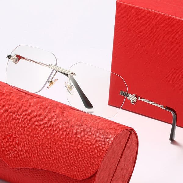 Fashion carti luxury Cool sunglasses Designer Classic woman frames Rimless myopia frame gradient tea lens deep shades essential business leisure prescription