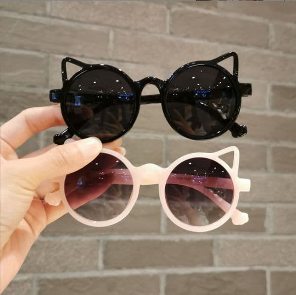 Wholesale Cute Pink Ear Kids Sunglasses Cat Eye Children Glasses Girls Red Black Baby Boys Round Eyeglasses Party Eyewear M260304