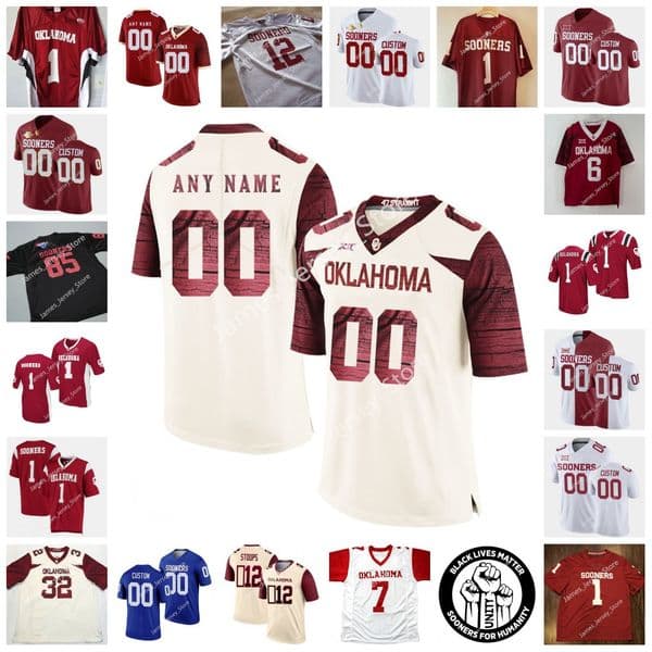 NCAA Oklahoma OU College Stitched football Jersey 2 Jeff Badet 14 Sam Bradford 93 Gerald McCoy Aaron Colvin Adrian Peterson Brian Bosworth MARK ANDREWS Kyler Murray
