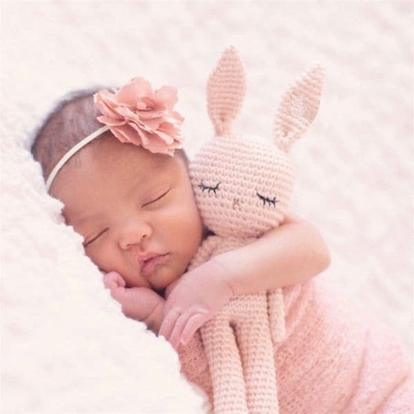 handmade crochet wool animal stuffed plush toy soothing baby sleeping doll LJ201126