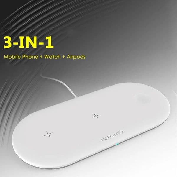 3 In 1 Portable Wireless Charger for IPhone 11 Pro Samsung S8 Fast Charging Pad For Apple Watch IWatch 4 3 2 1 Airpods