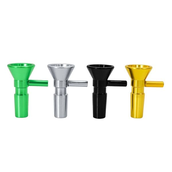 14mm Metal Bowl Piece hookah for Bongs Thick Pyrex Heady Glass Water Pipes Bowls with Handle