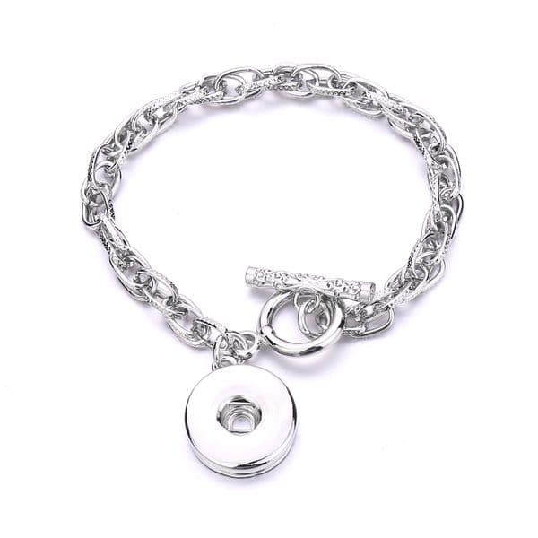 18mm snap button Charm Bracelet Silver Gold chian snaps buttons diy Bracelets Jewelry for women men
