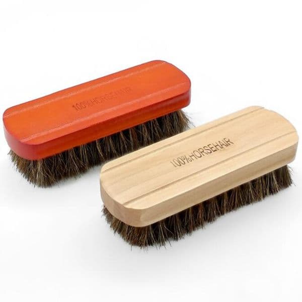 Horsehair Shoe Brush Polish Natural Leather Real Horse Hair Soft Polishing Tool Bootpolish Cleaning Brush For Suede Nubuck Boot