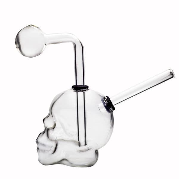 Premium Coloured Skull Shape Glass Oil Burner Pipe Smoking Water Pipe Bong with Bowl Kit stem high quality