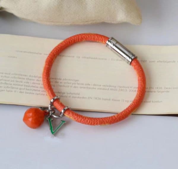 New high quality leather bracelet orange lemon men's and women's Fashion Bracelet