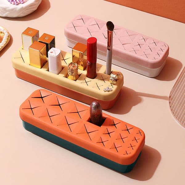 Cosmetic Organizer Lipstick Storage Box Desktop Multi-Grid Cosmetics Display Rack Household Contrast Eyebrow Pencil Lip Gloss Storage-Box ZL1061