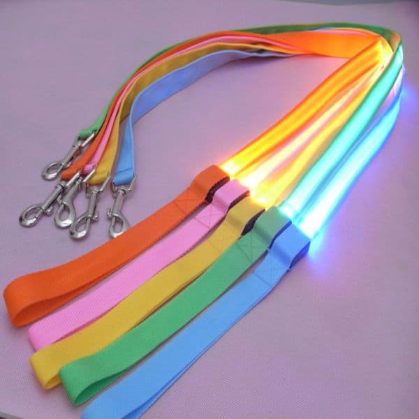 120cm LED Nylon Glow Dog Leashes Pets Puppy Training Straps Dog Lead Rope Leash Car Safety Seat Belt Pet Supply
