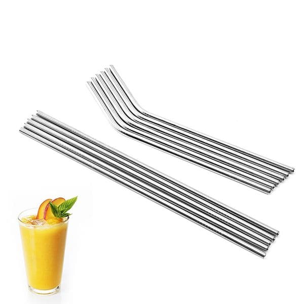 Free ship 2000pcs/lot 21.5cm Stainless Steel Straw Straws 8.5" 10g Reusable ECO Metal Drinking Straw Bar Drinks Party Stag Cleaning Brush Brushes