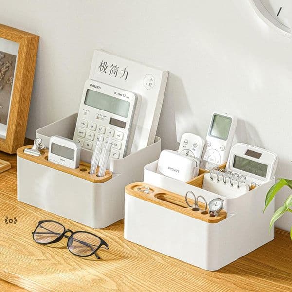 Wooden Storage Box Multi Function Container Makeup Organizer Case Handmade DIY Assembly Cosmetic Plastic Boxes For Office RRB15293