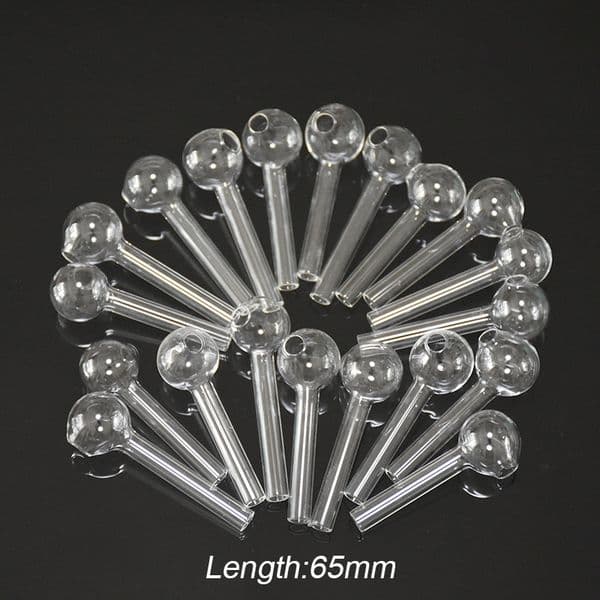 Glass 65mm Clear Length Mini Pipes Oil Tubes Nail Tips Burning Jumbo Small Concentrate Pipes Thick Quality Transparent Smoking
