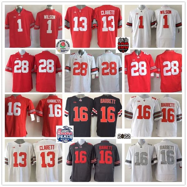 13 Maurice Clarett Jersey Dominic Clarke J.T. Barrett Jerseys 1 Dontre Wilson Jaxon Smith-Njigba 5 Garrett Wilson TreVeyon Henderson Ohio State Buckeyes Football Wear