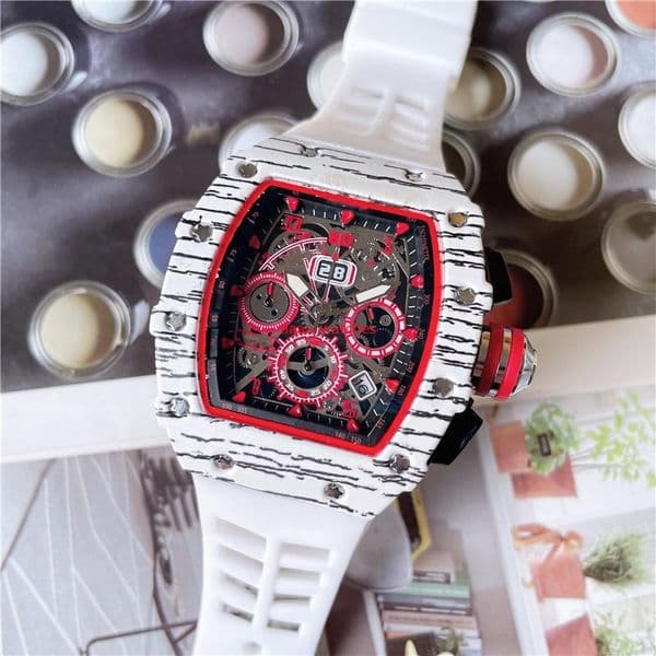 3A 6-pin 2022 Fashion Automatic quartz Watches Men's Waterproof Skeleton Wrist Watch With women men Leather strap