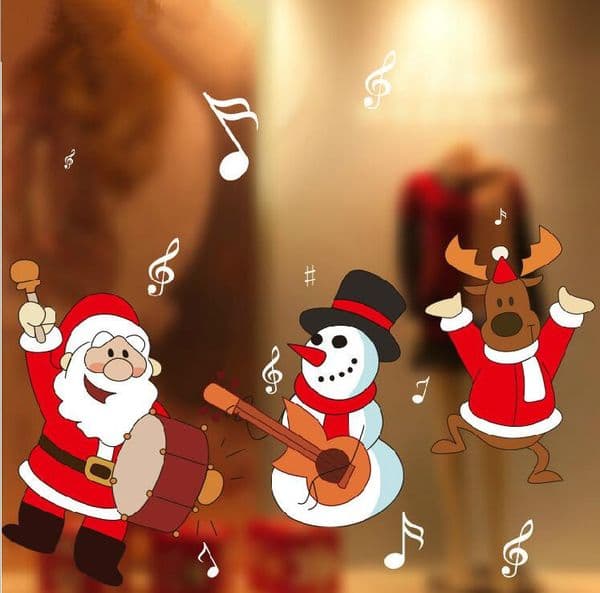 Christmas window stickers Snowflake Santa reindeer window display without glue electrostatic incognito Marry Christmas Wall Stickers CS001