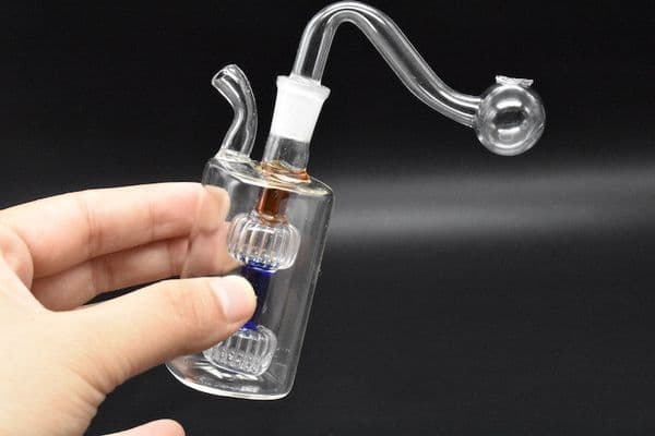 high quality two matrix perc glass ash catcher bubbler ashcatchers bongs 10mm ash catcher water pipe with oil burner