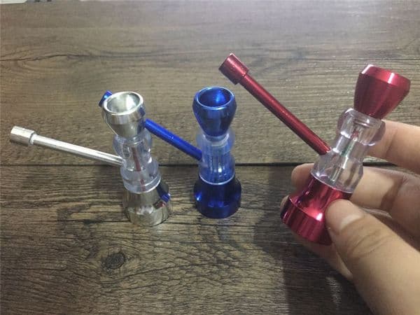 colorful Mini metal Protable Aluminum Hoohak smoking water pipes for herb tobacco smoking pipes Cheap bongs free shipping