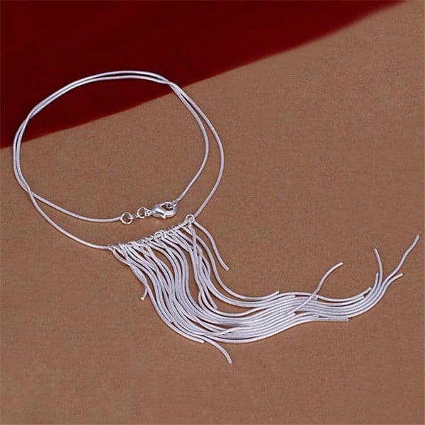 Hot sale Streamlined necklace sterling silver plate necklace STSN026,brand new fashion 925 silver Chains necklace factory direct sale