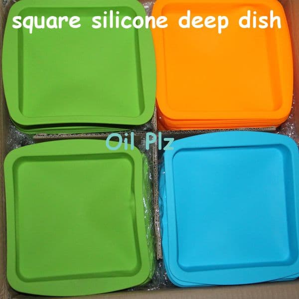 DHL wholesale box Nonstick,durable, temperature resist trays dish fruit cake pan 100% fda silicone tray