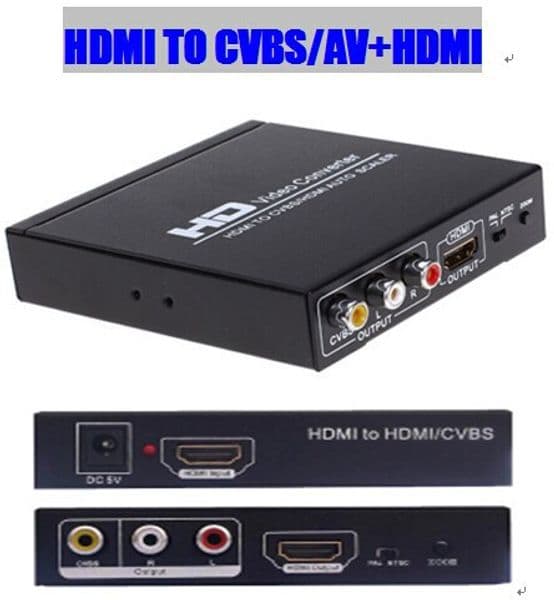 HDMI to RCA /AV/CVBS and HDMI converter two distributor with AV HDMI output Splitter