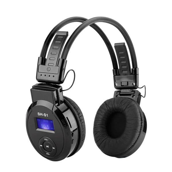 Sports Folding Headphones Player with LCD Screen Support mirco SD Card Play FM Radio Wireless Music Earphone On ear Foldable MP3 Headset