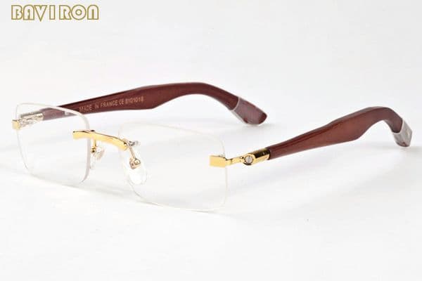 2020 new mens fashion sunglasses for women sports buffalo horn glasses clear lens rimless sunglasses with box lunettes gafas de sol