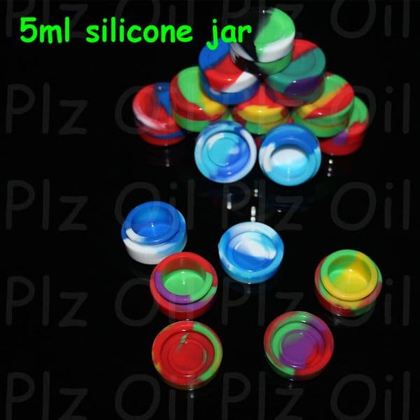 100% Food Grade 3ML 5mL 7mL Silicone Oil Containers Round Concentrate Wax Jars Container