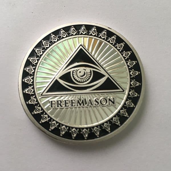 10 pcs Freemason coin Mors VIRTUS Junxit member symbol badge Non SEPARABIT silver plated 40 mm souvenir coin
