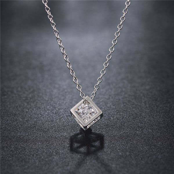 Hot sale women's Three-dimensional Pendant necklace white gemstone sterling silver plated necklace STSN750, fashion 925 silver necklace