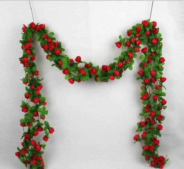 200cm Artificial Rose Garland Silk Flower Vine Ivy Green Leaf Wedding Garden Floral Fake Flowers Home wedding decoration flowers G11