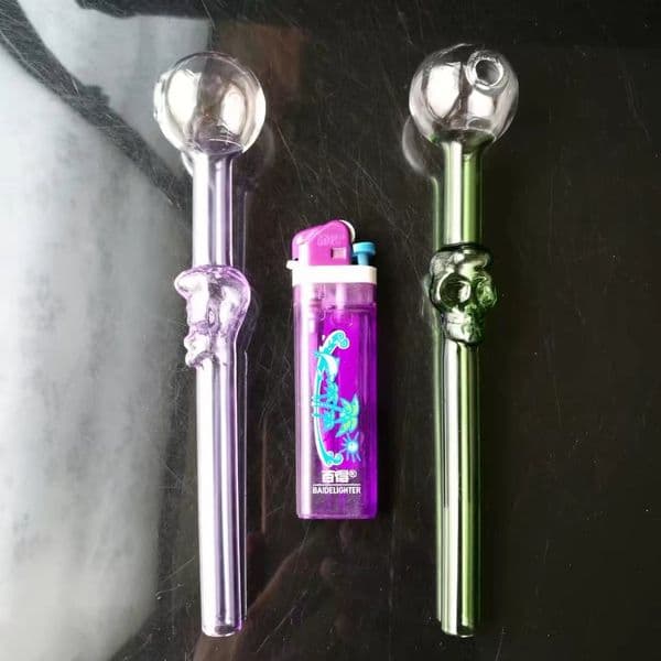 Smoking pipes Ball Glass Oil Burner Pipe Smoking Bowl Water Hookahs bongs Colorful skull straight pot